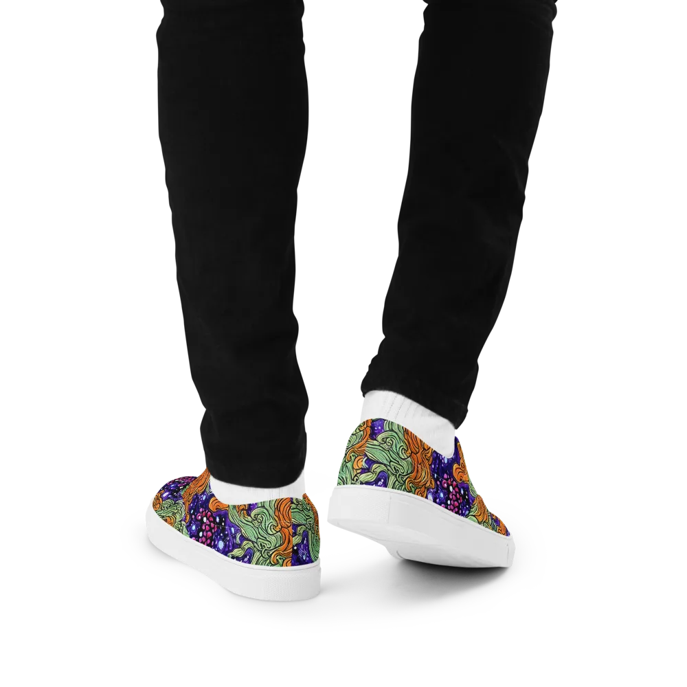 Magma Moon on Men's Lace-Up Canvas Shoes — Back