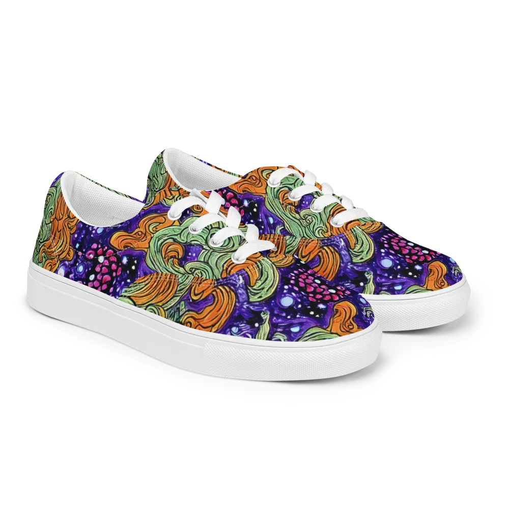 Magma Moon on Men's Lace-Up Canvas Shoes — Right Front