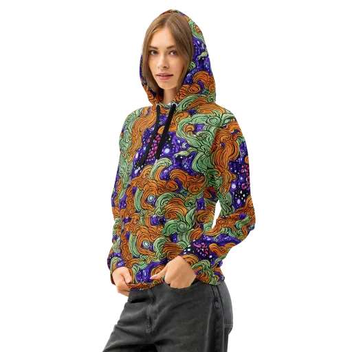 Magma Moon on a Cotton Hoodie