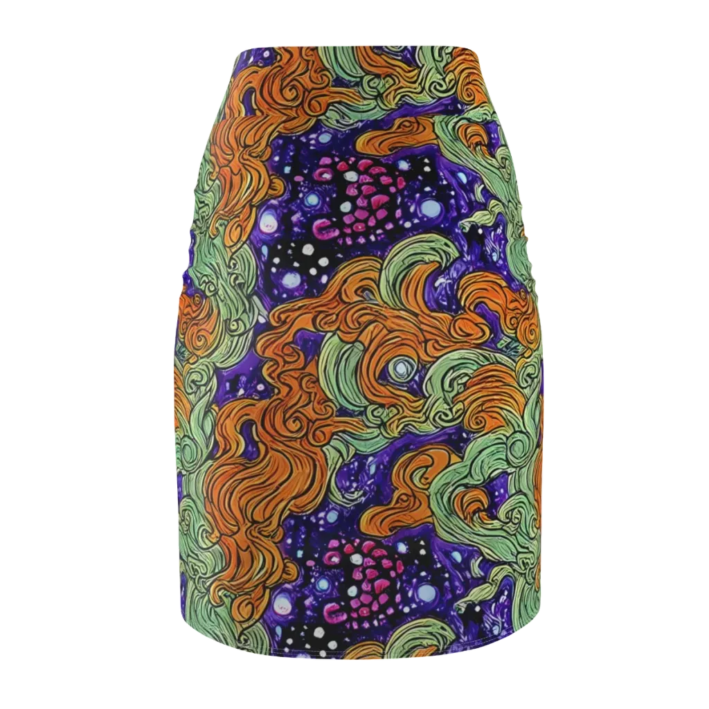 Magma Moon on Pencil Skirt — Back