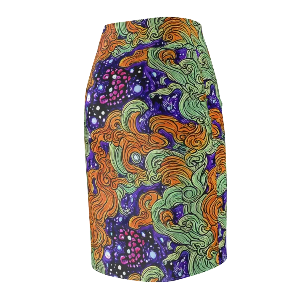 Magma Moon on Pencil Skirt — Back Side