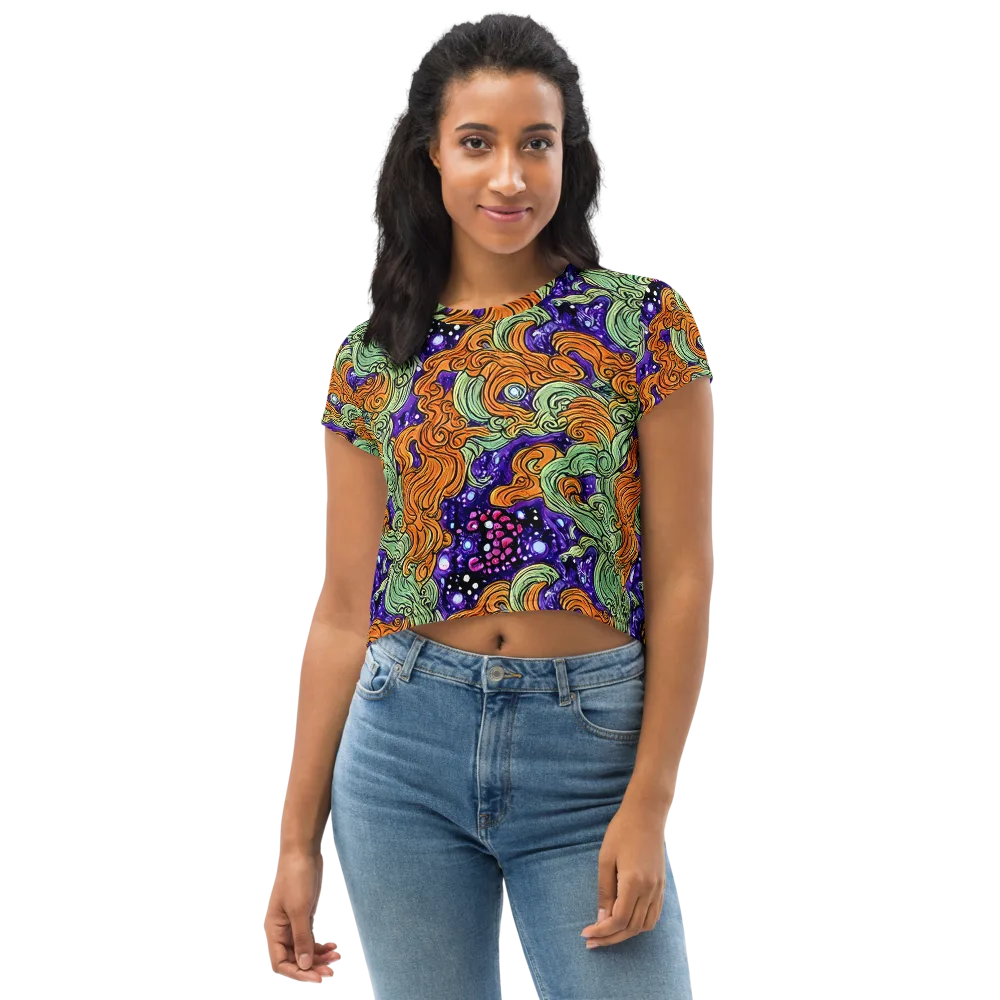 Magma Moon on Crop Tee — Front