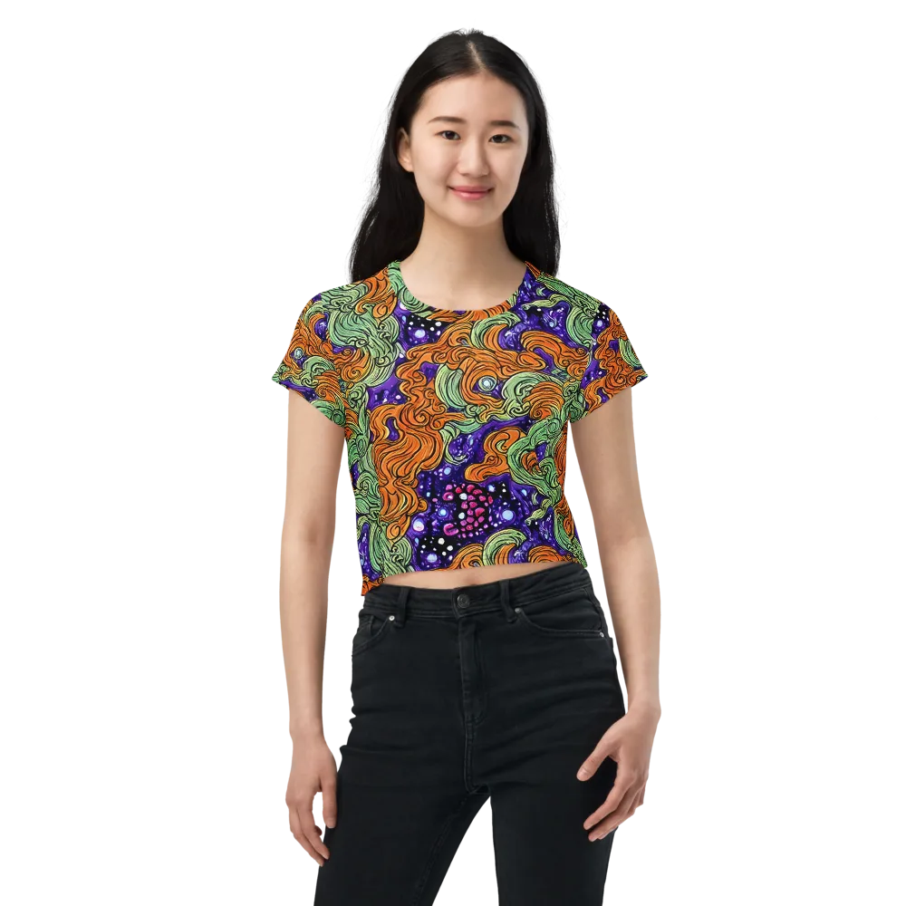 Magma Moon on Crop Tee — Front