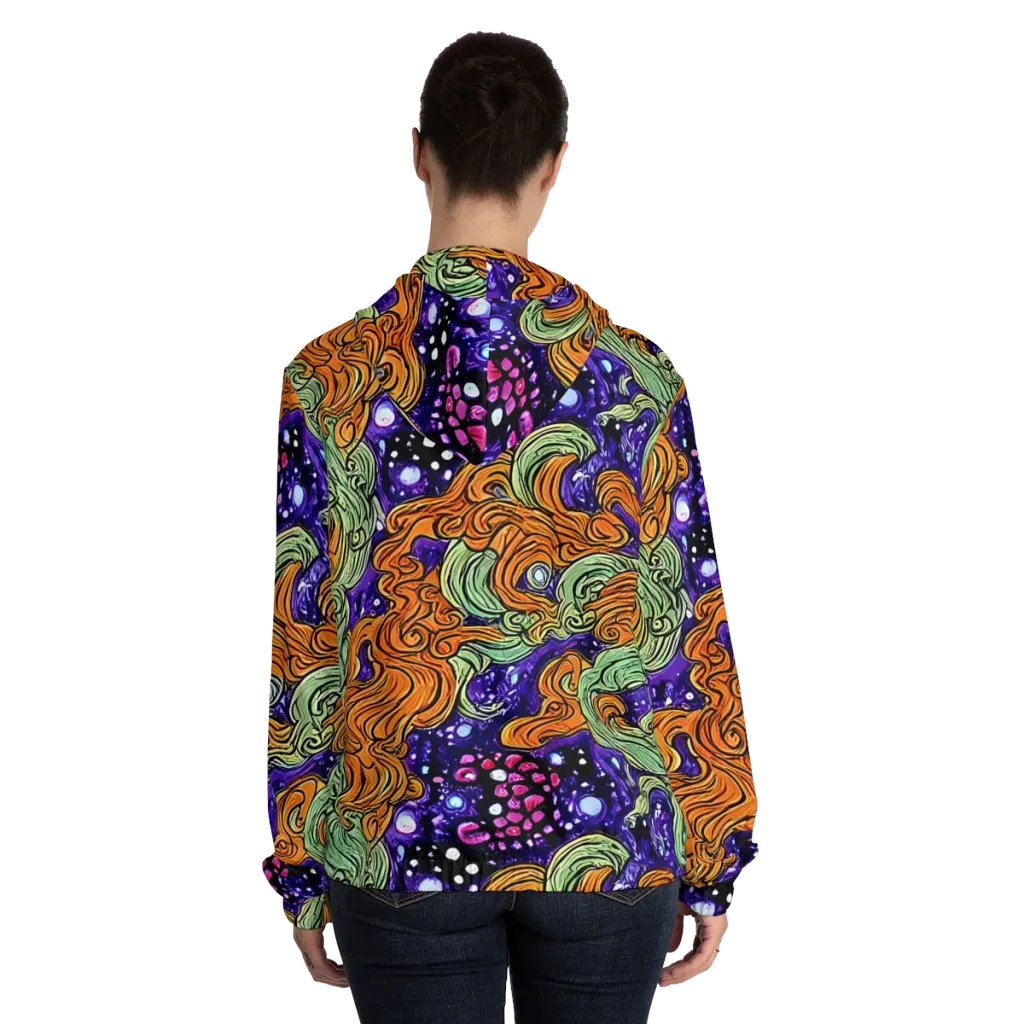 Magma Moon on Women's Full-Zip Hoodie — Back On Person