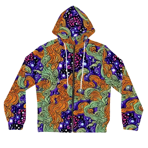 Magma Moon on a Women's Full-Zip Hoodie
