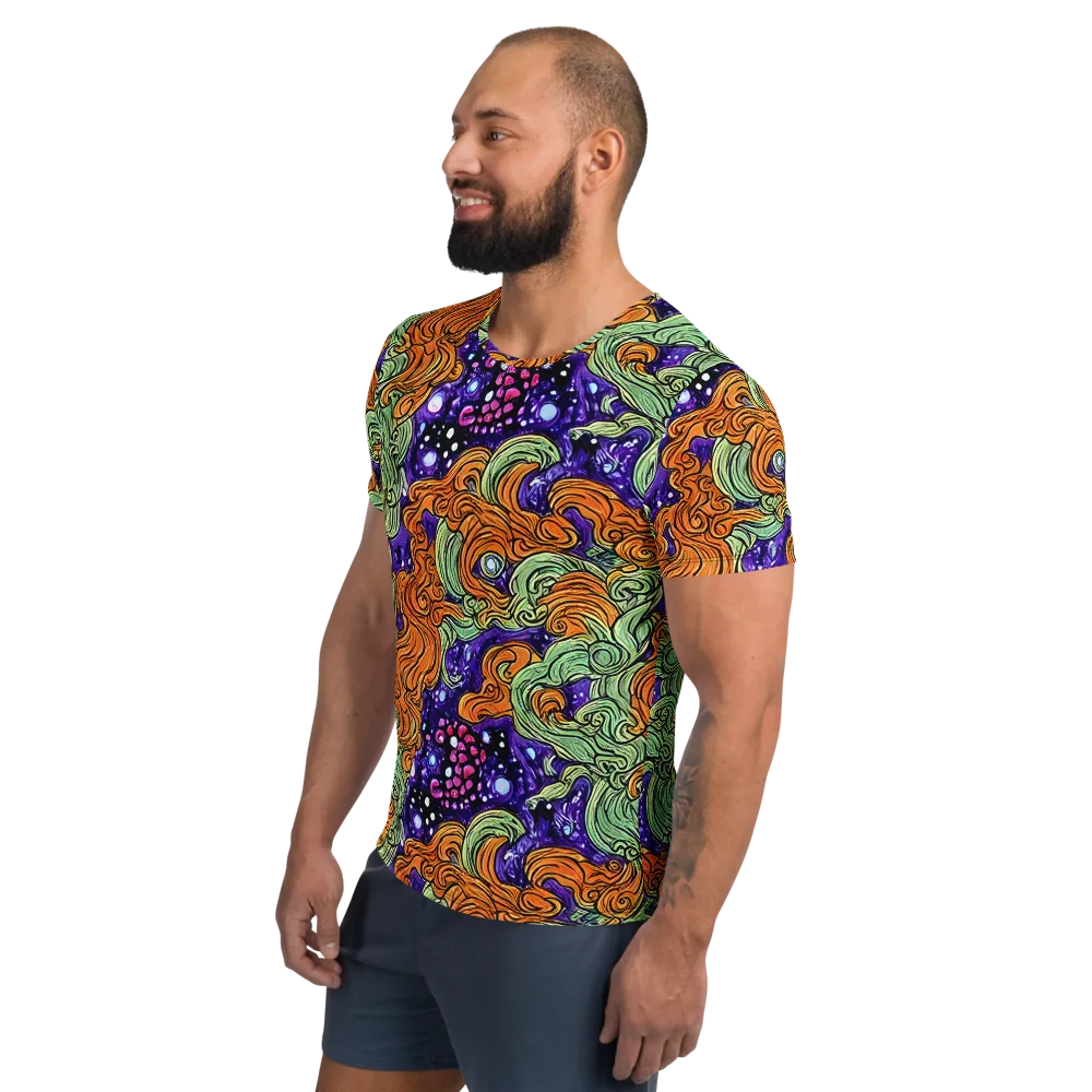 Magma Moon on Men's Athletic T-Shirt — Left
