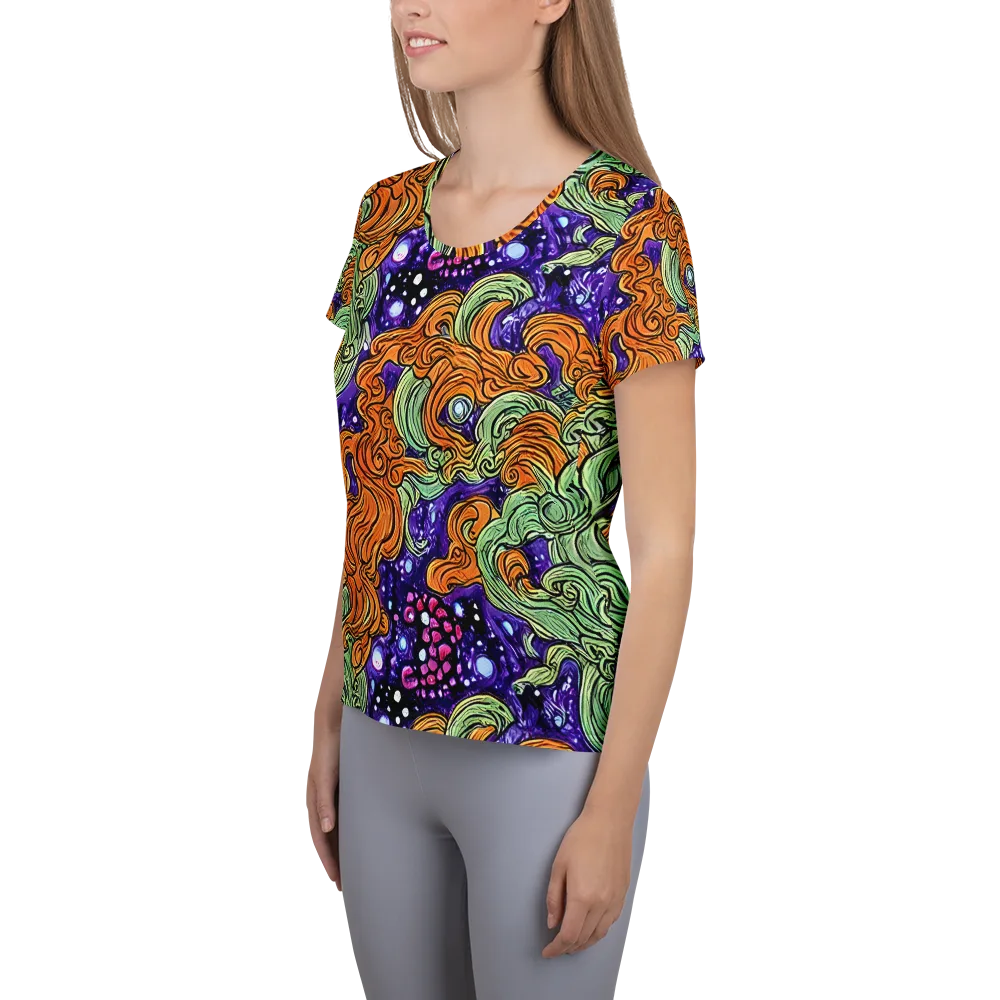Magma Moon on Women's Athletic T-Shirt — Left