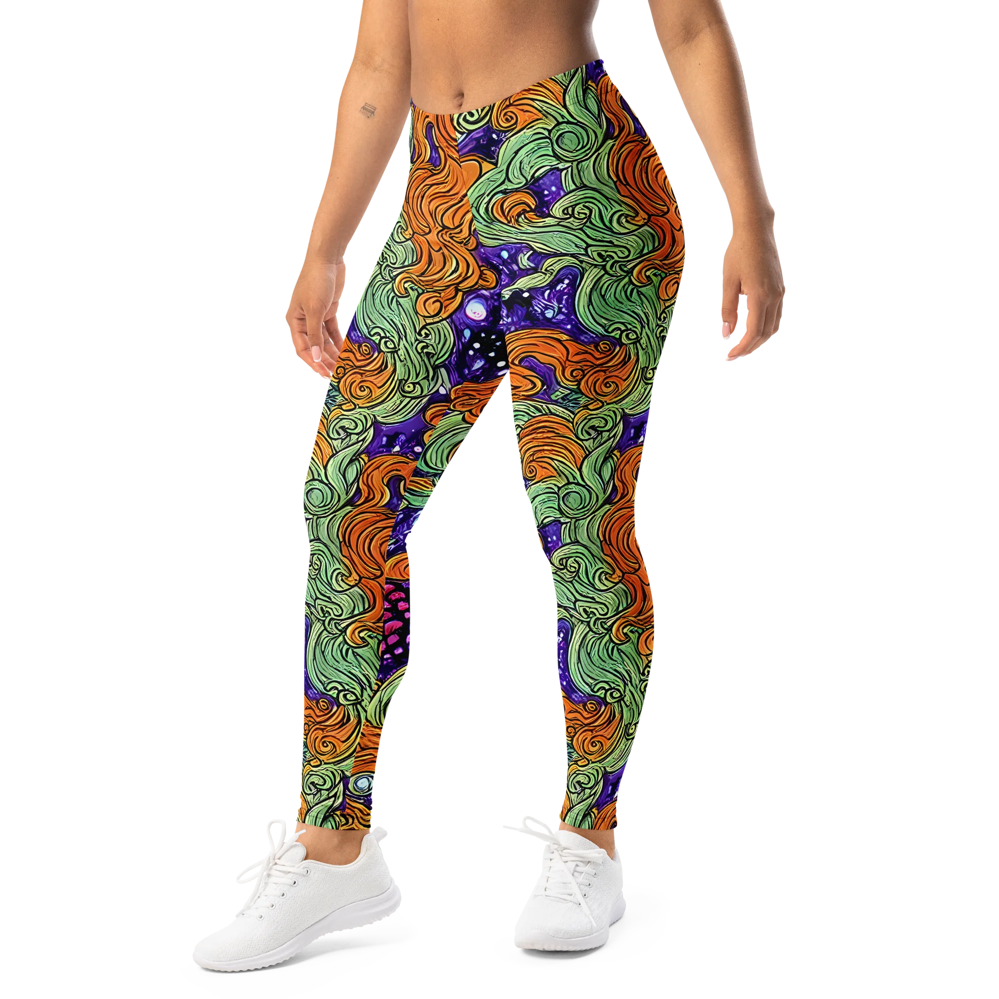 Magma Moon on Leggings — Left Front