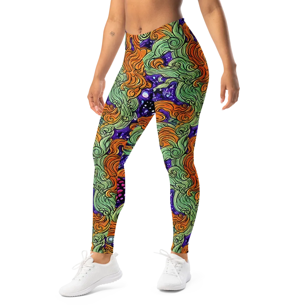 Magma Moon on Leggings — Left Front