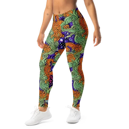 Magma Moon on a Leggings