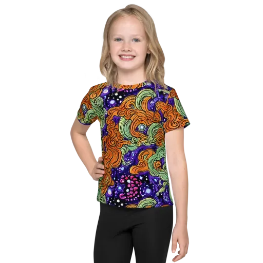 Magma Moon on a Kids Crew Neck T-Shirt