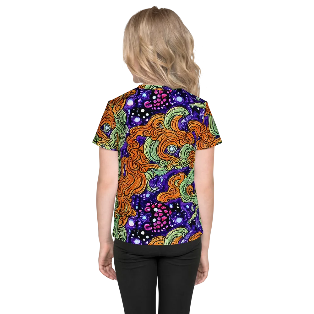 Magma Moon on Kids Crew Neck T-Shirt — Back