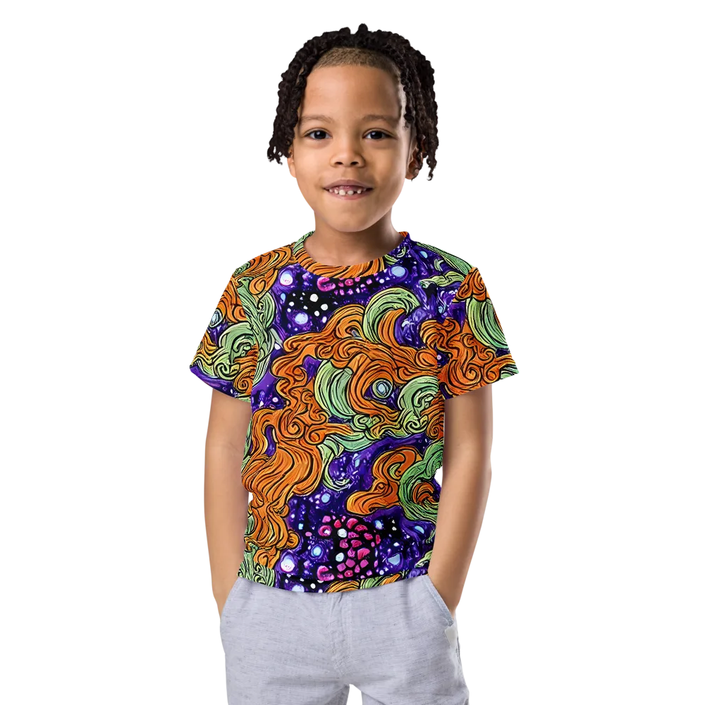 Magma Moon on Kids Crew Neck T-Shirt — Front