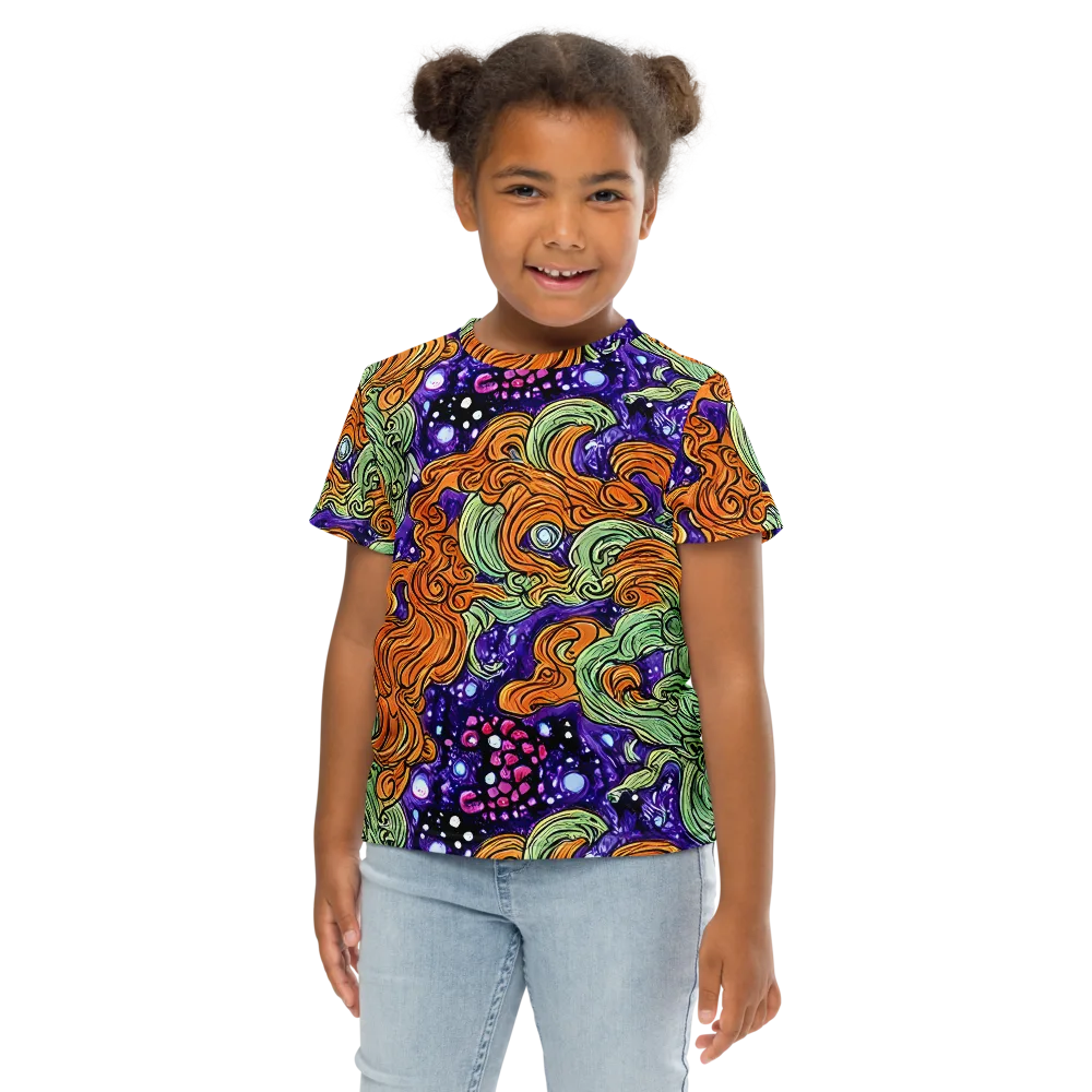 Magma Moon on Kids Crew Neck T-Shirt — Front