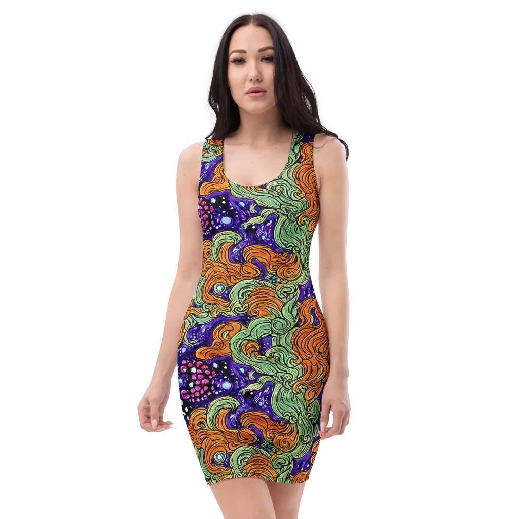 Magma Moon on Bodycon Dress — Front