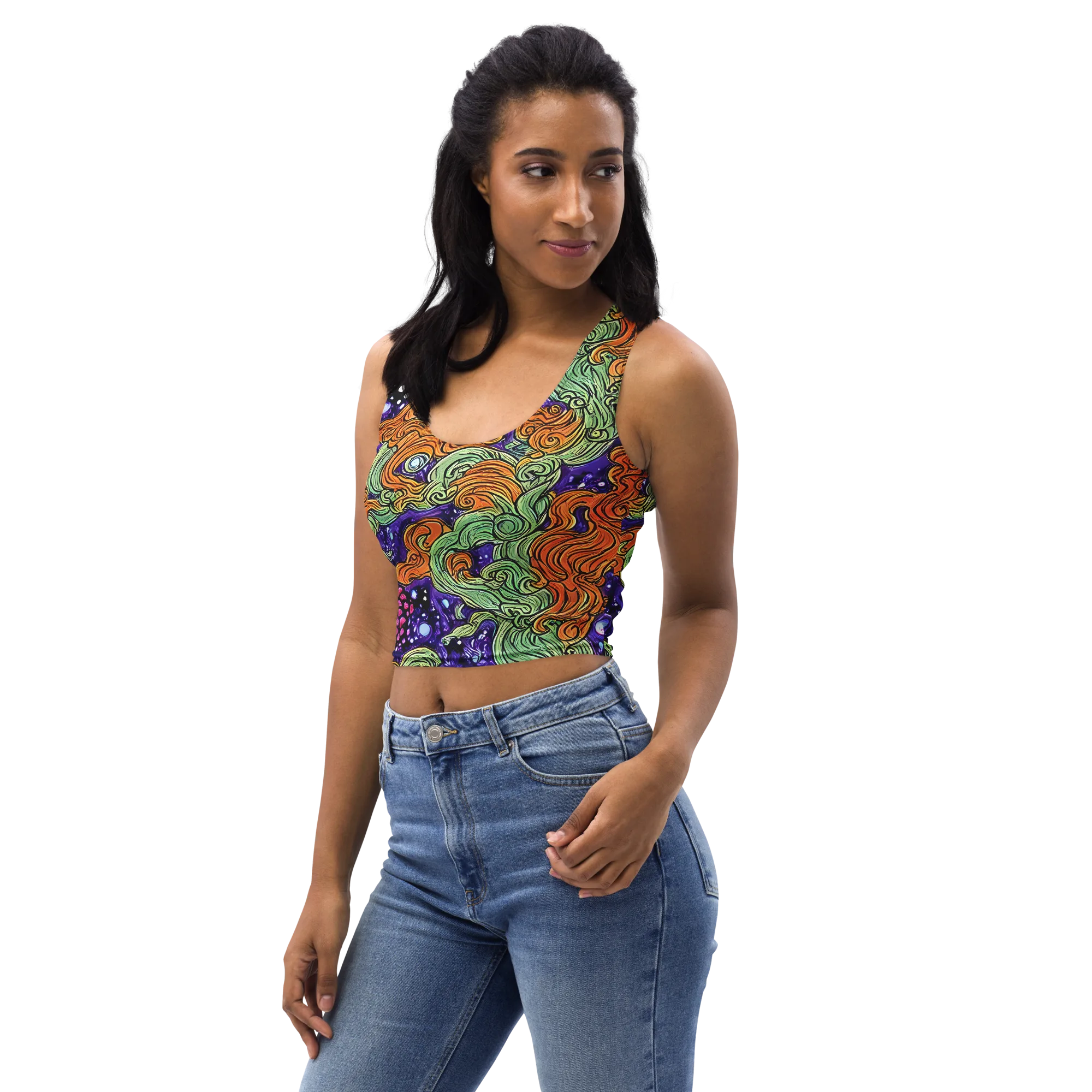 Magma Moon on Crop Top — Left Front