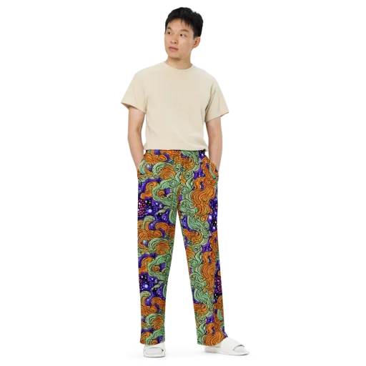 Magma Moon on a Wide-Leg Pants
