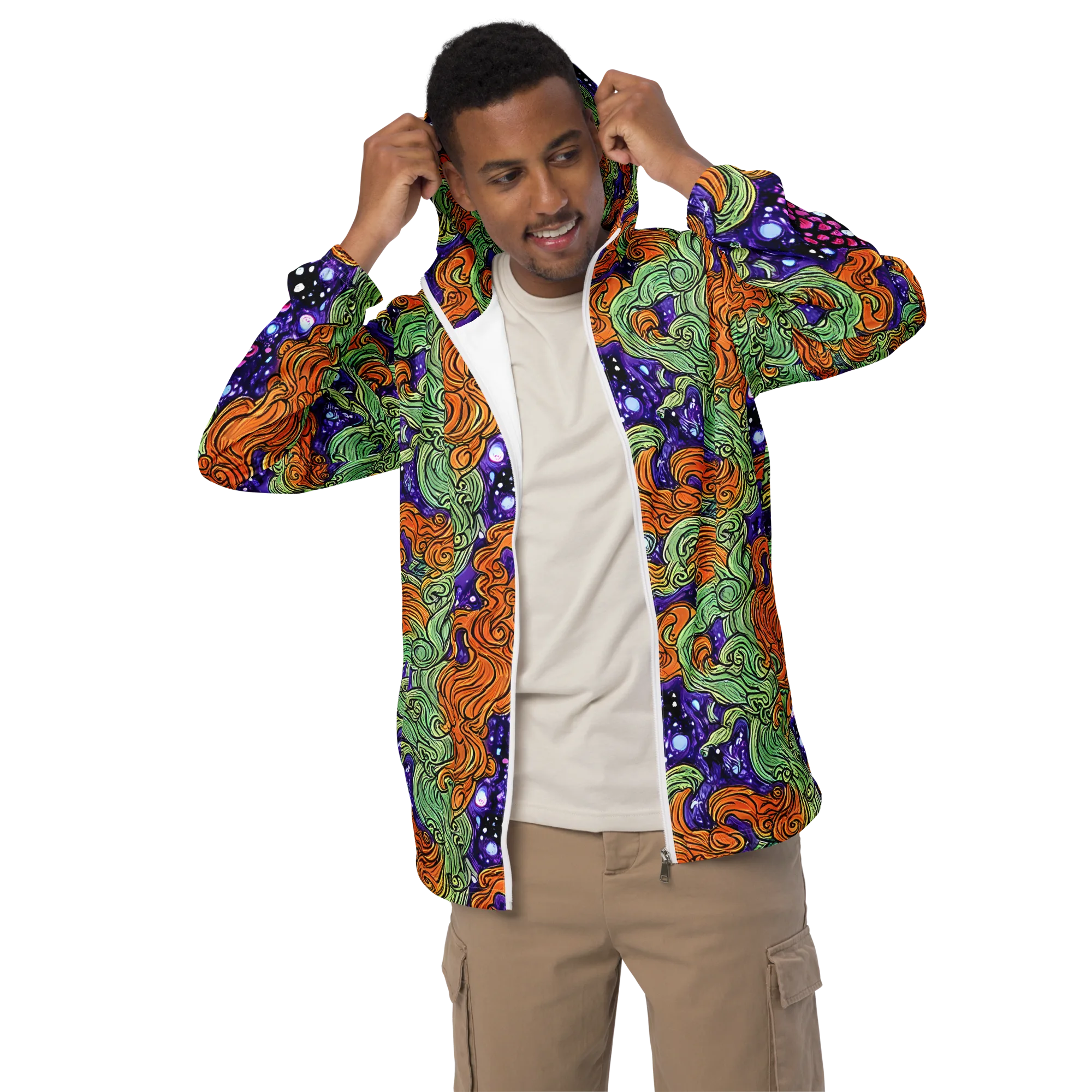 Magma Moon on Men's Windbreaker — Front