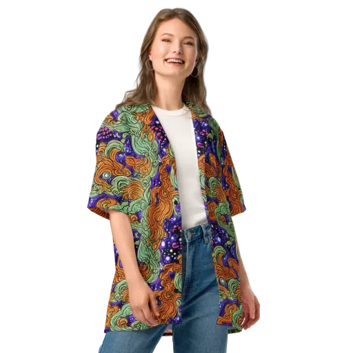 Magma Moon on a Button Shirt