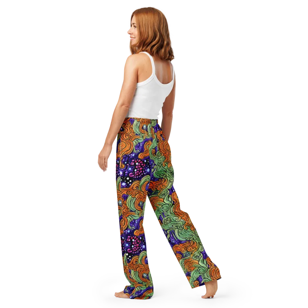 Magma Moon on Women's Pajama Pants — Back