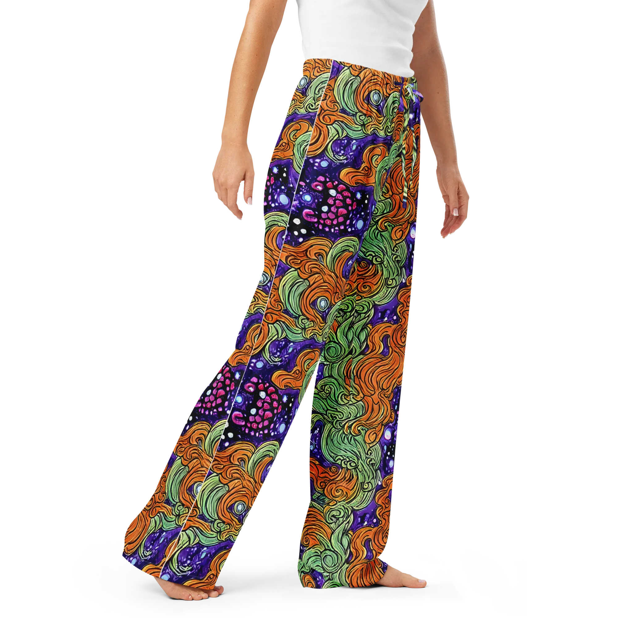 Magma Moon on Women's Pajama Pants — Right Front