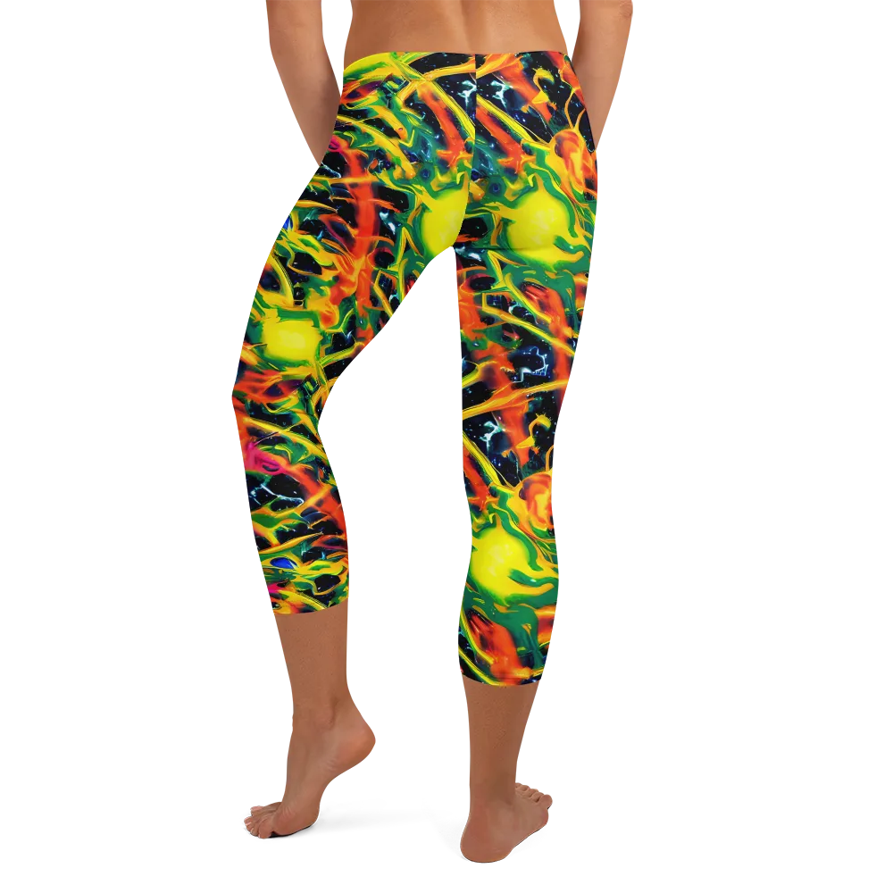 Molten Riot on Capri Leggings — Back