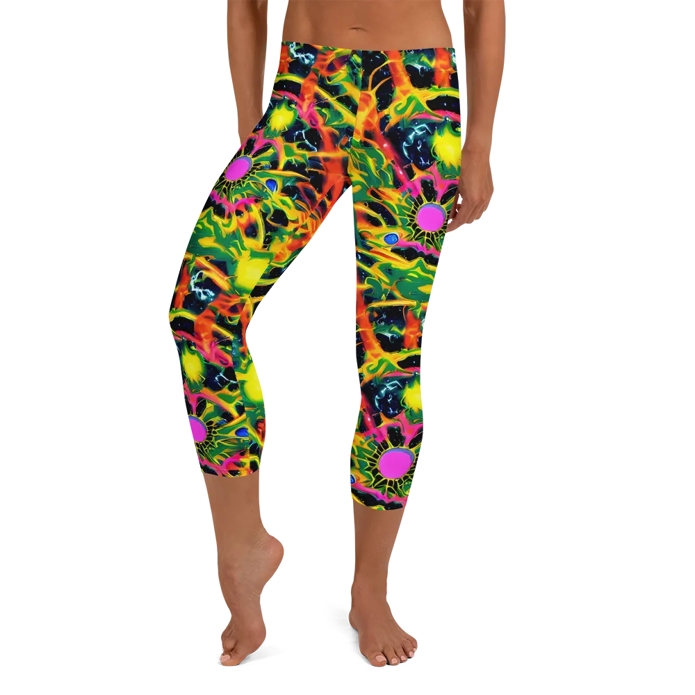 Molten Riot on Capri Leggings — Front