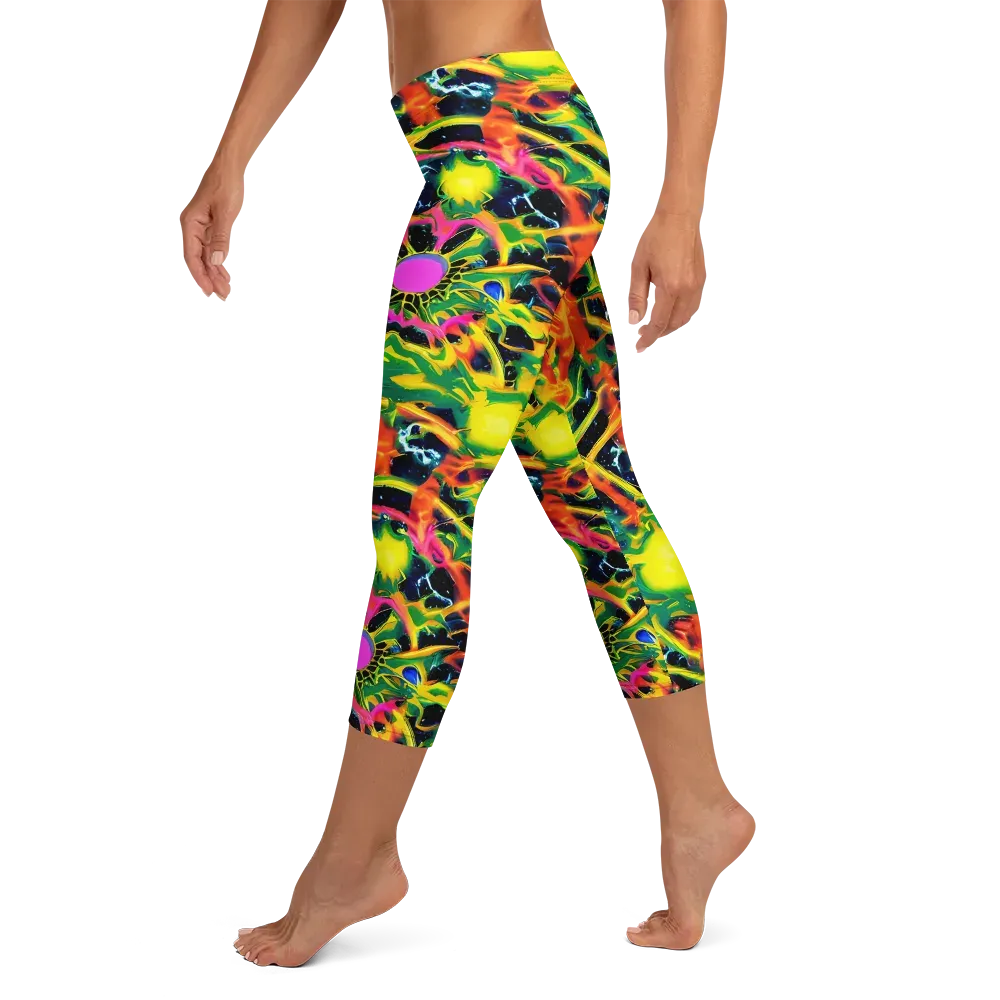 Molten Riot on Capri Leggings — Left