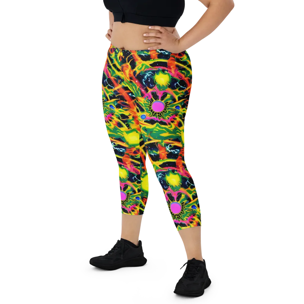 Molten Riot on Capri Leggings — Front