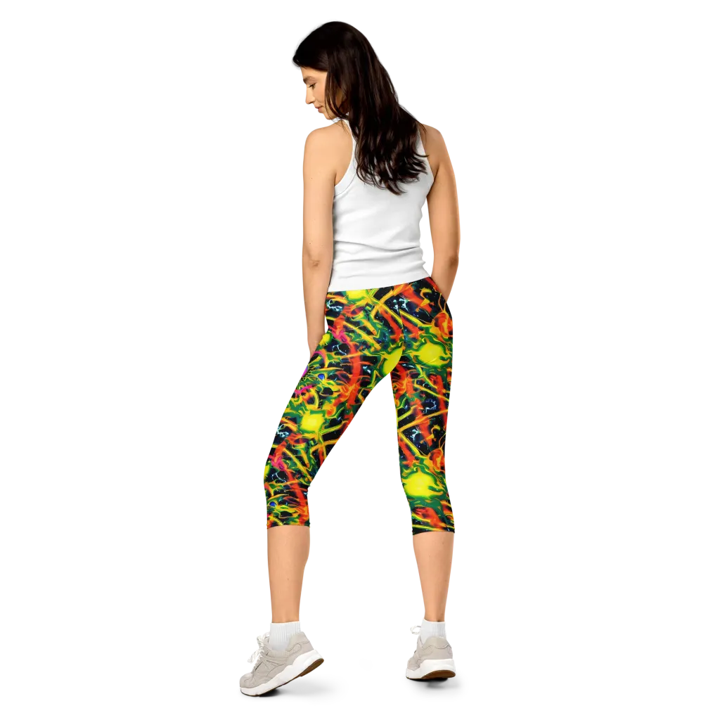 Molten Riot on Capri Leggings — Back