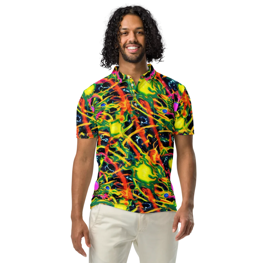 Molten Riot on Men's Slim Fit Polo Shirt — Front