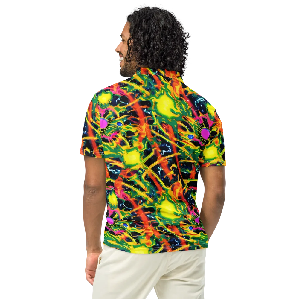 Molten Riot on Men's Slim Fit Polo Shirt — Back