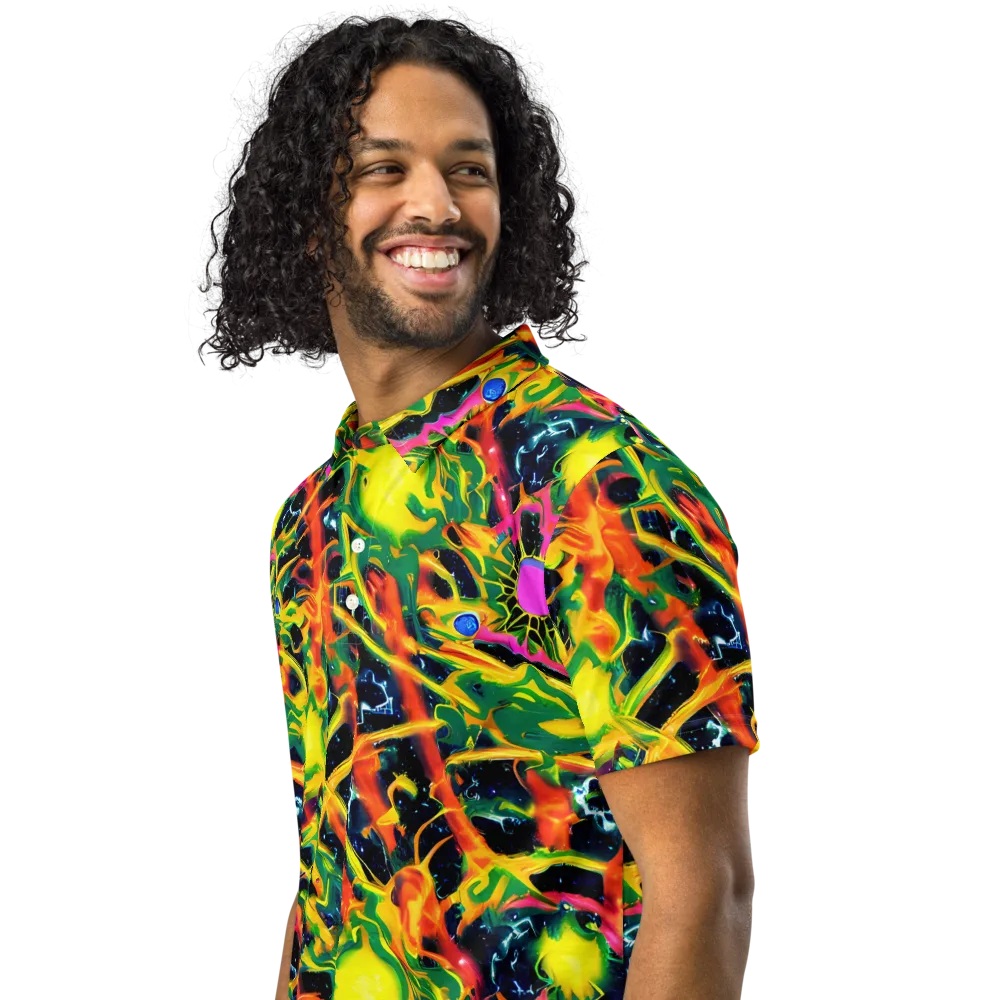 Molten Riot on Men's Slim Fit Polo Shirt — Left Front