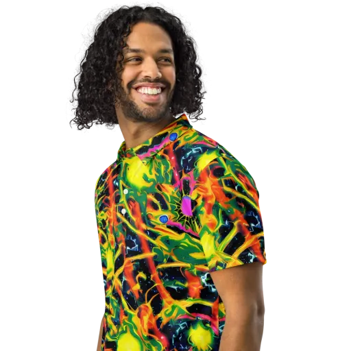 Molten Riot on a Men's Slim Fit Polo Shirt