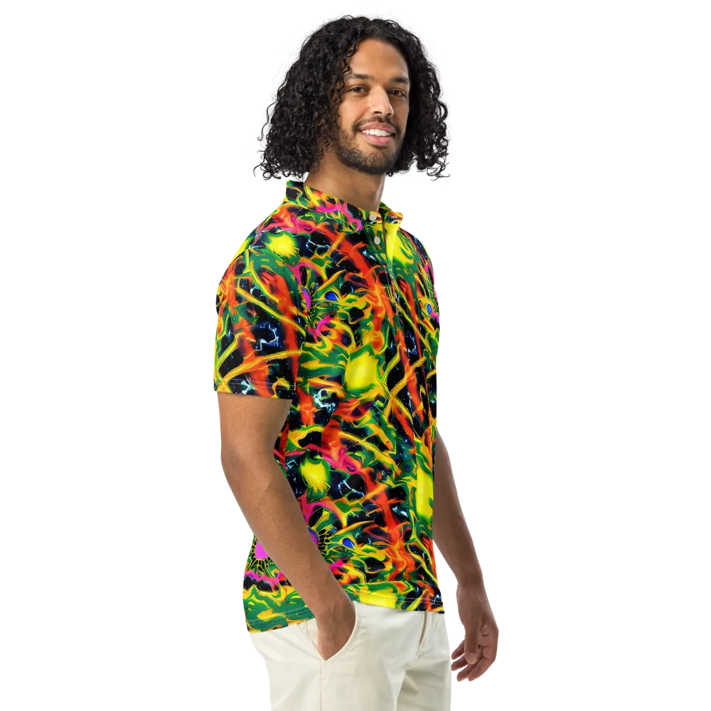 Molten Riot on Men's Slim Fit Polo Shirt — Right Front