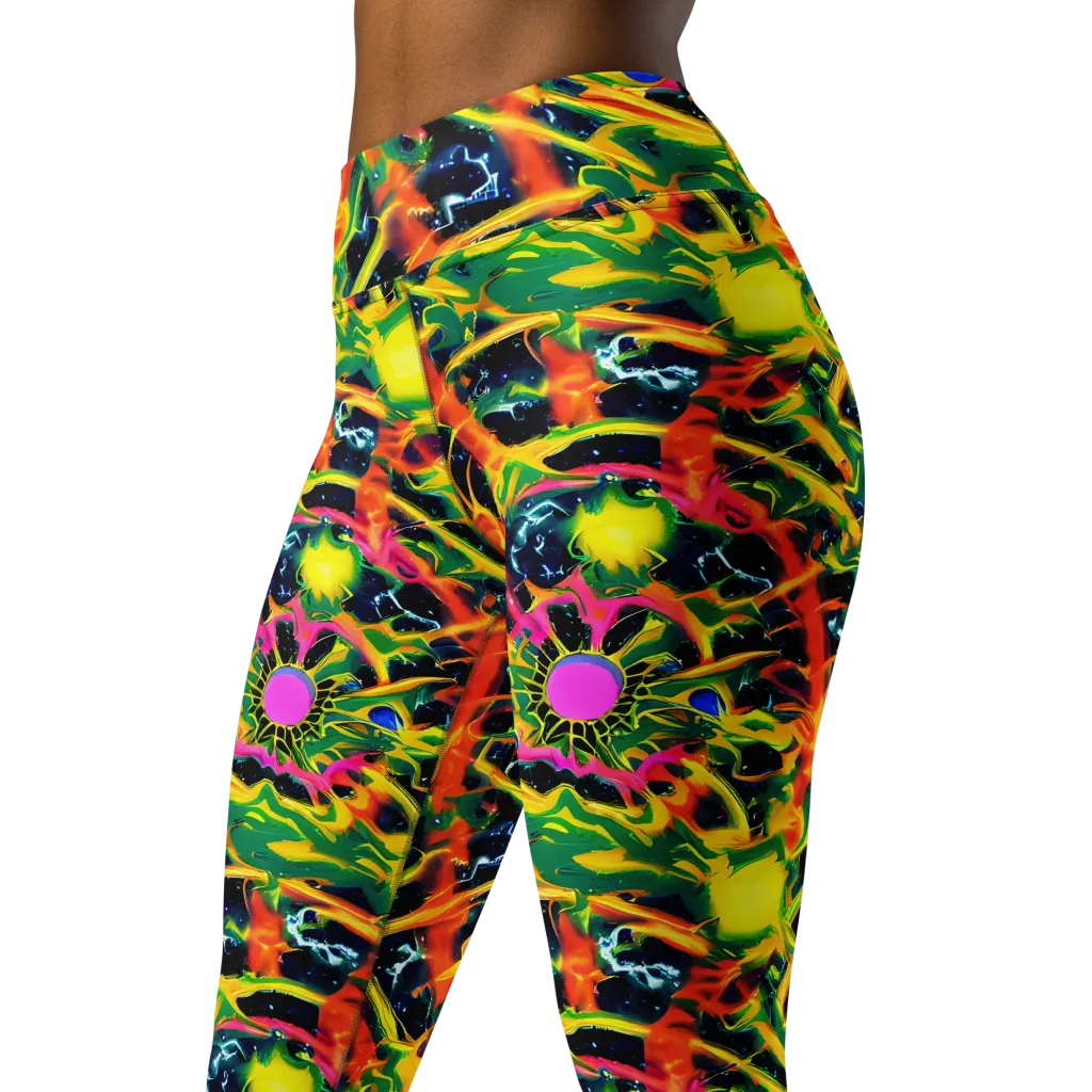 Molten Riot on Yoga Leggings — Left Front