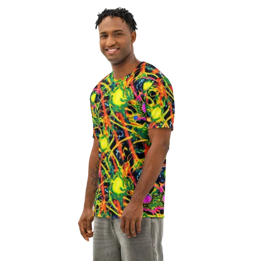 Molten Riot on a Men's Cotton Crew Neck T-Shirt