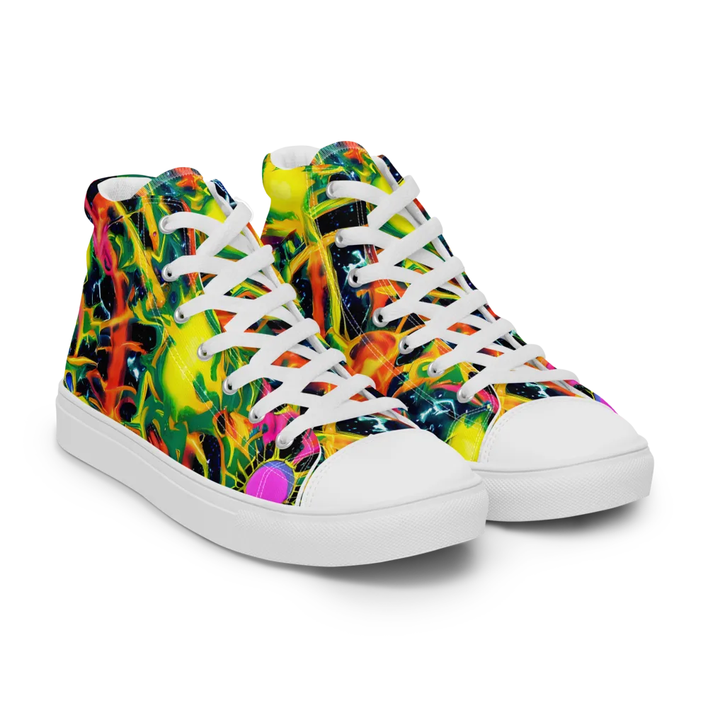 Molten Riot on Men's High Top Canvas Shoes — Right Front