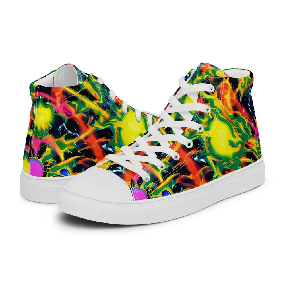 Molten Riot on Men's High Top Canvas Shoes — Left