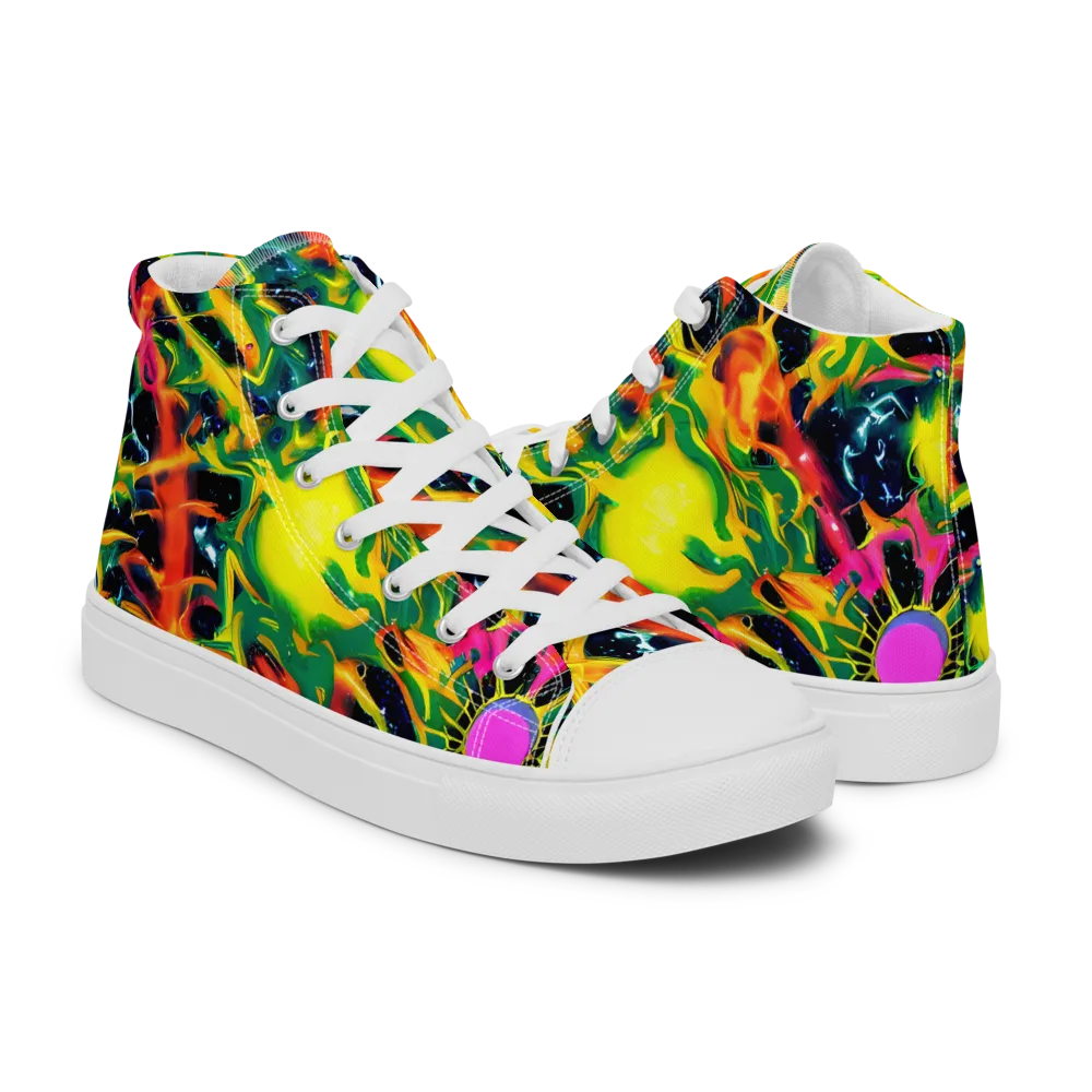 Molten Riot on Men's High Top Canvas Shoes — Right