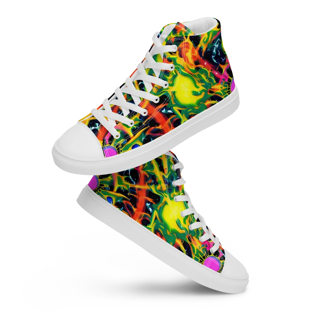 Molten Riot on Men's High Top Canvas Shoes — Front