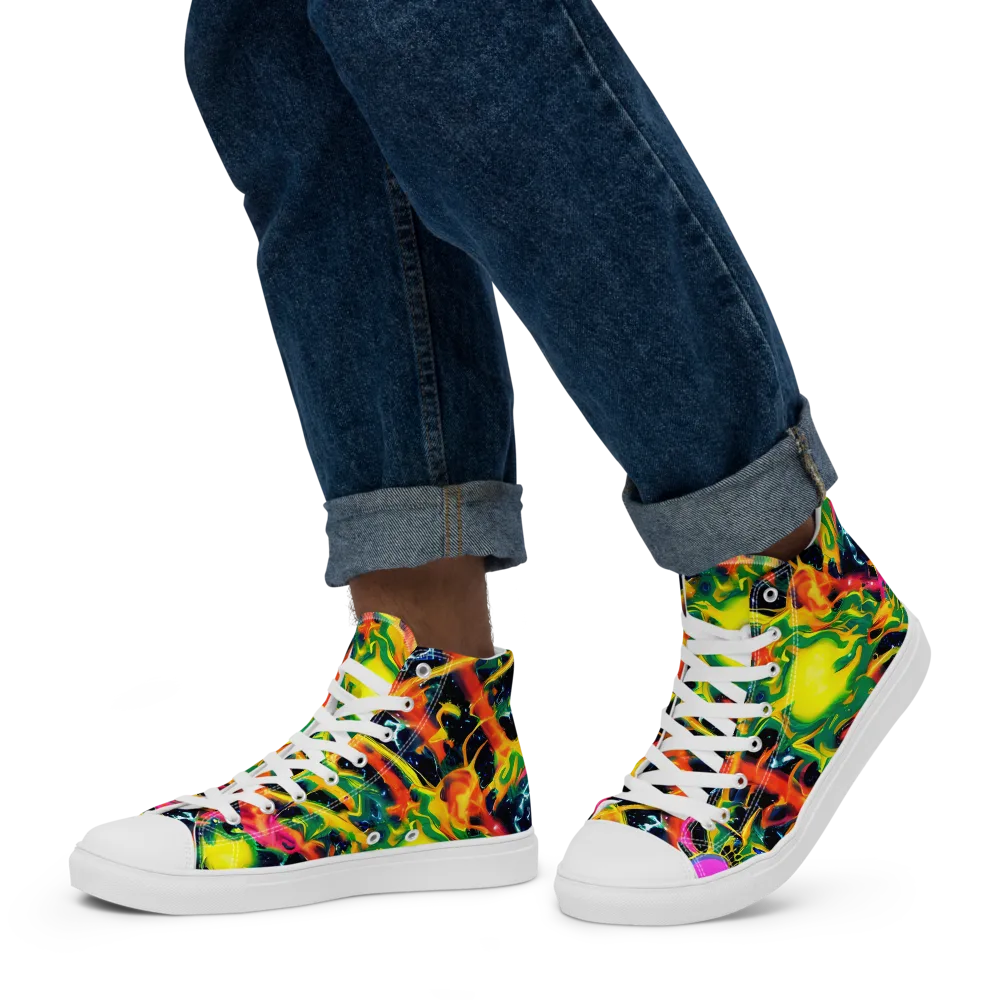 Molten Riot on Men's High Top Canvas Shoes — Left
