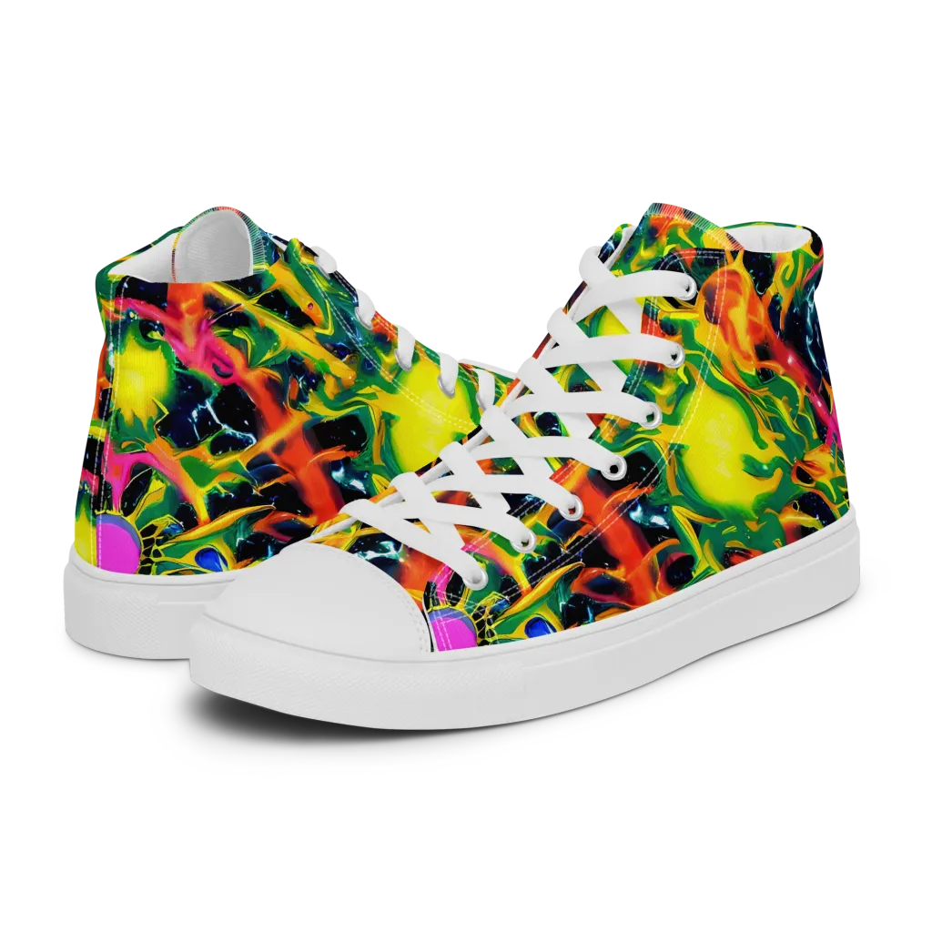 Molten Riot on Women's High Top Canvas Shoes — Left