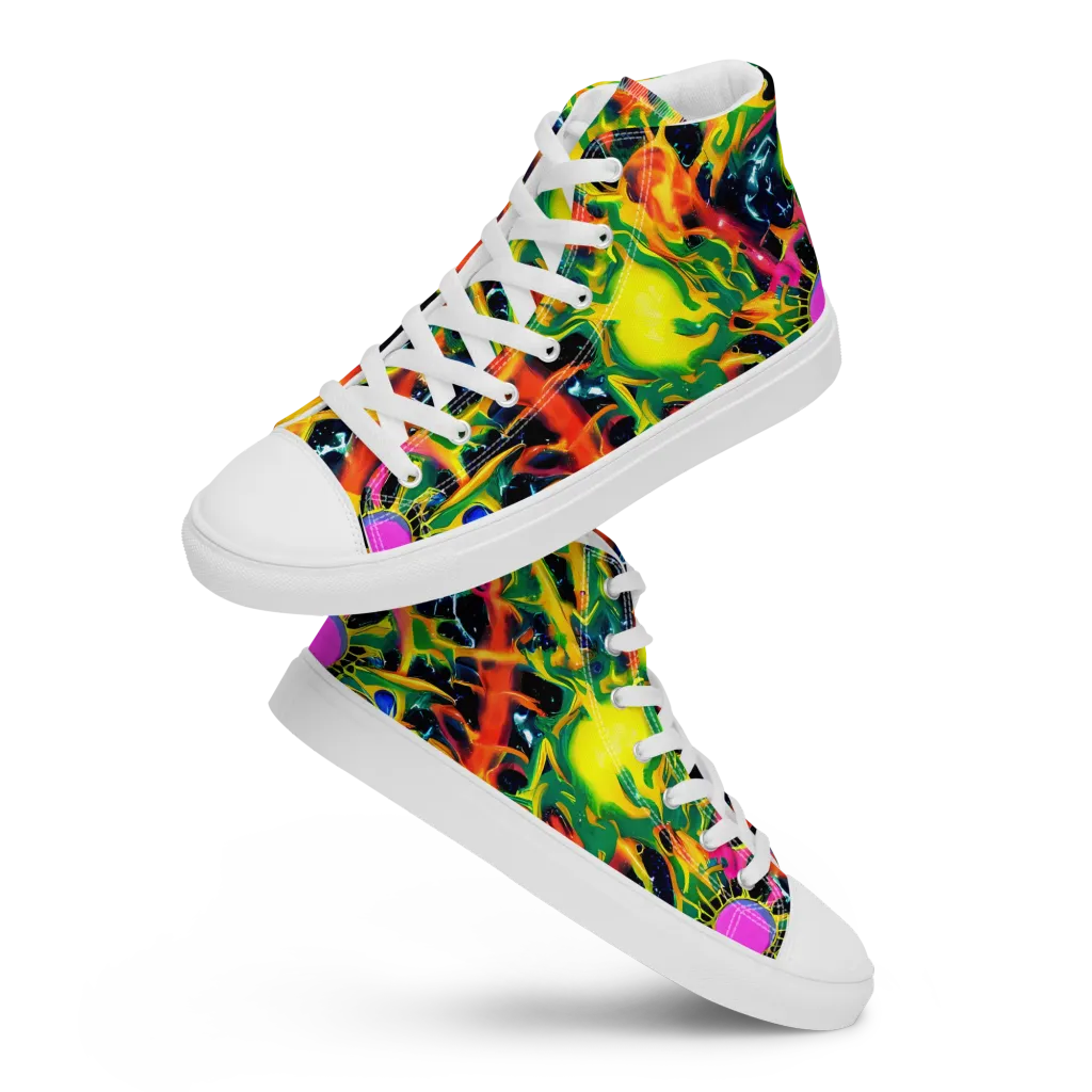 Molten Riot on Women's High Top Canvas Shoes — Front