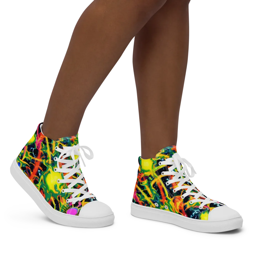 Molten Riot on Women's High Top Canvas Shoes — Right