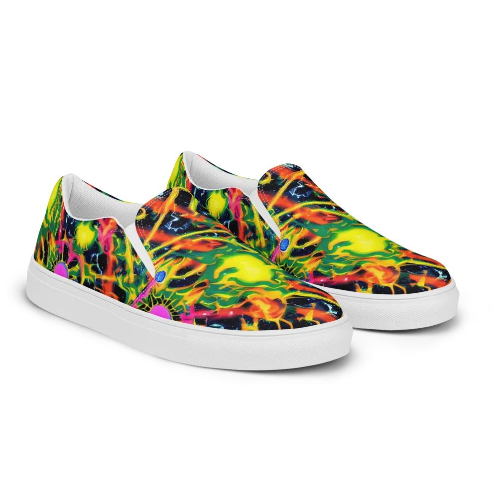 Molten Riot on Men's Slip-On Canvas Shoes — Right Front