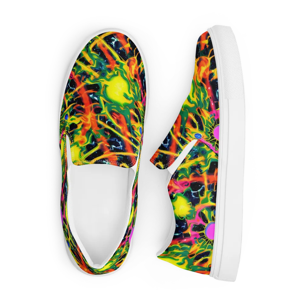 Molten Riot on Men's Slip-On Canvas Shoes — Front