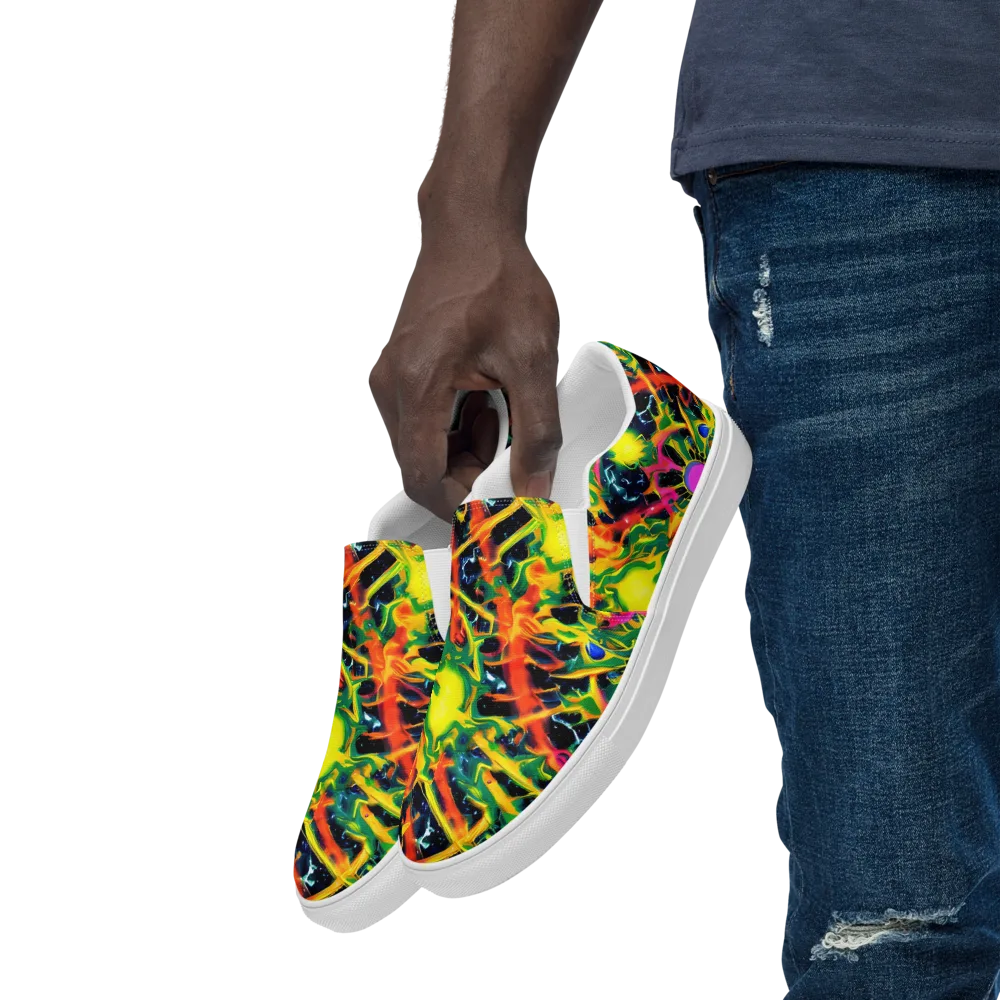 Molten Riot on Men's Slip-On Canvas Shoes — Left Front