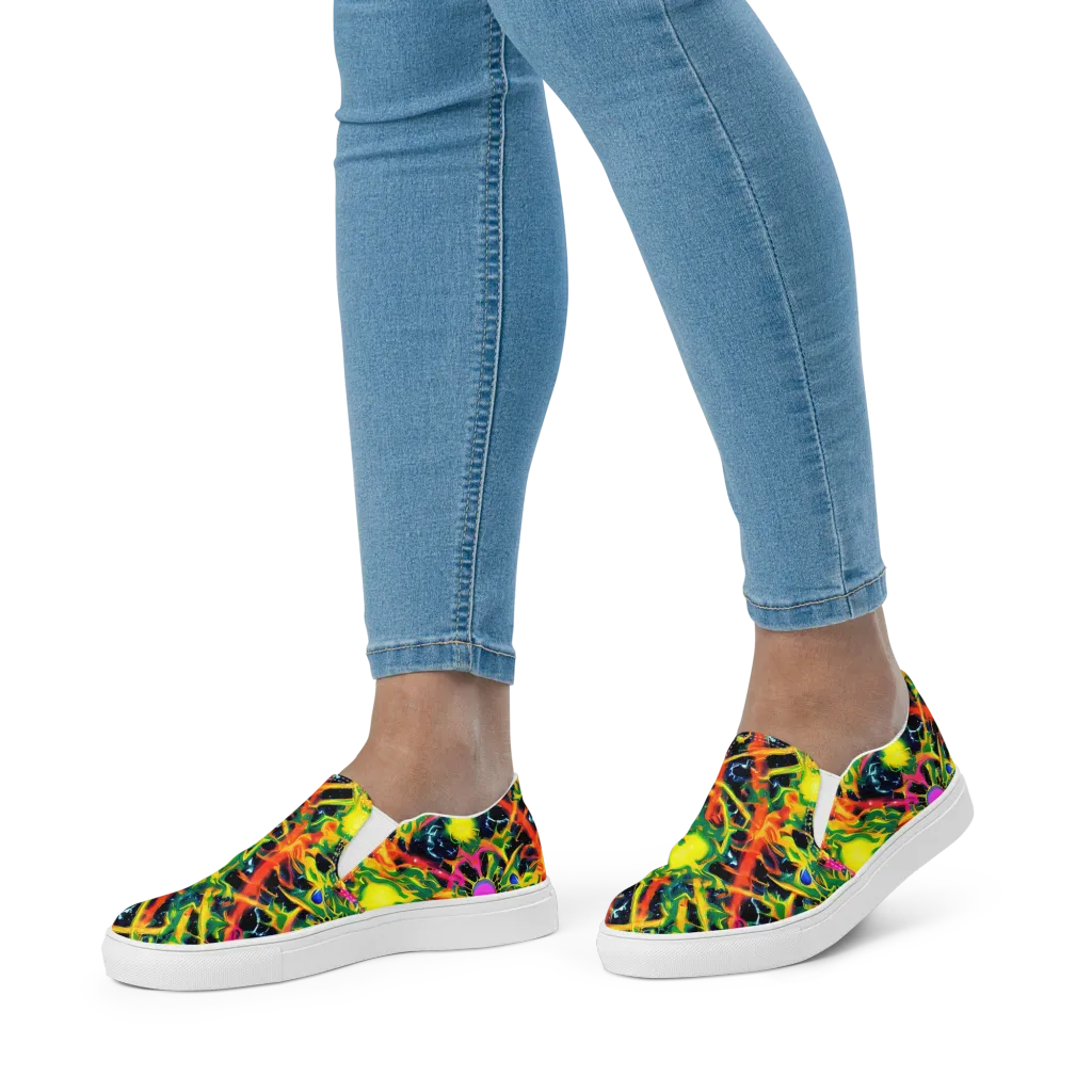 Molten Riot on Women's Slip-On Canvas Shoes — Front