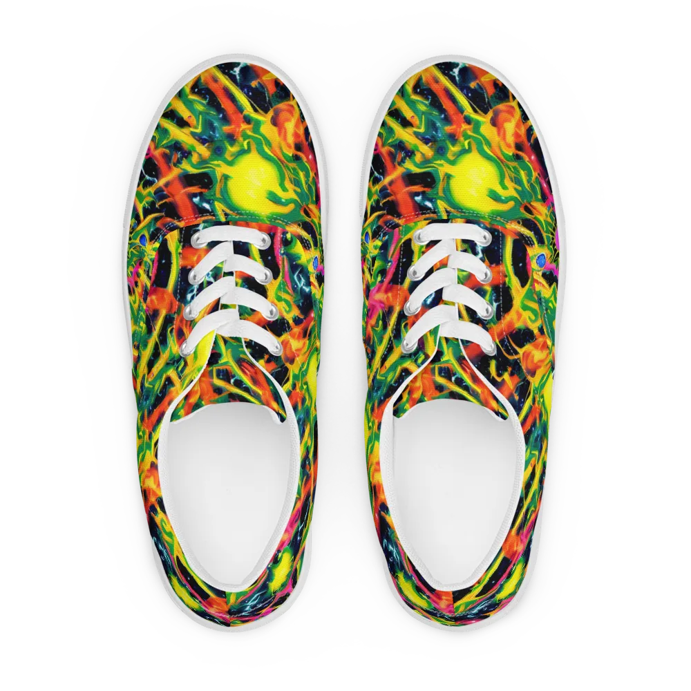 Molten Riot on Men's Lace-Up Canvas Shoes — Front